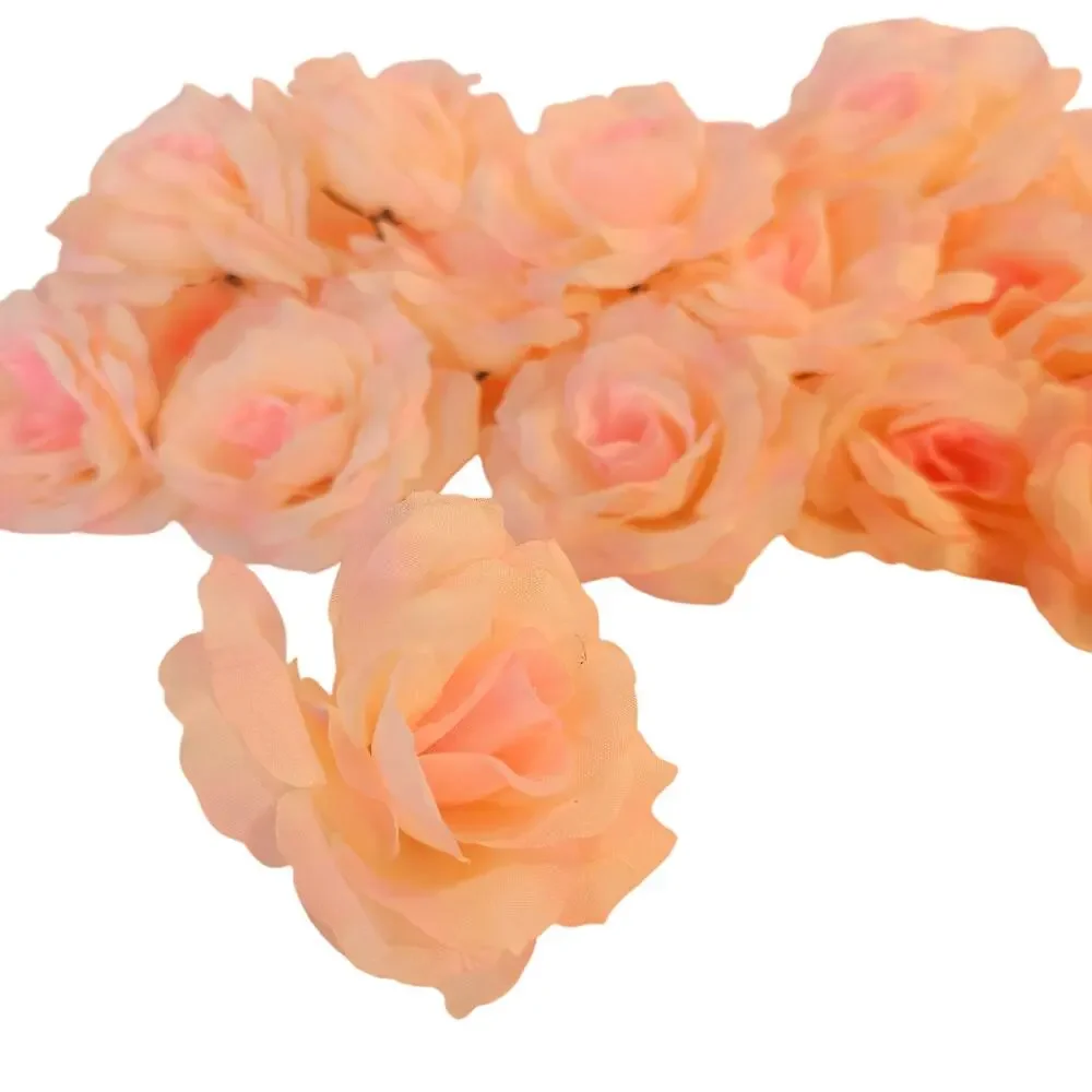 Blush Pink Silk Artificial Rose Heads Wedding Craft 4